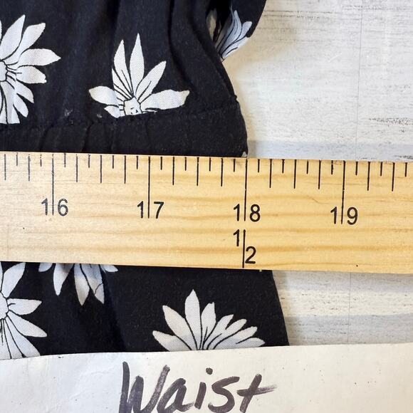 J. Jill XL black white floral babydoll midi dress whimsygoth cottage coquette - Picture 9 of 12